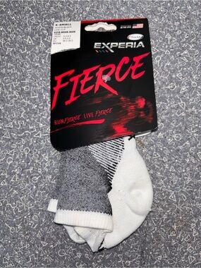 Thorlos Experia FIERCE Light Cushion Low Cut Socks White/black XS (womens 5-6.5)